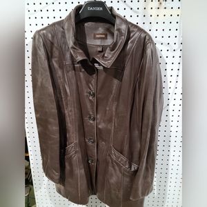 Daniel Soft Brown Leather Jacket Size XXL